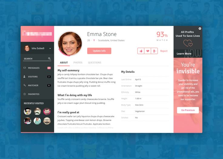 online dating website design