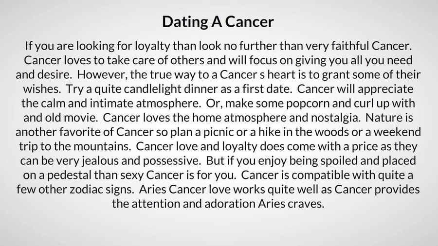 dating cancer woman